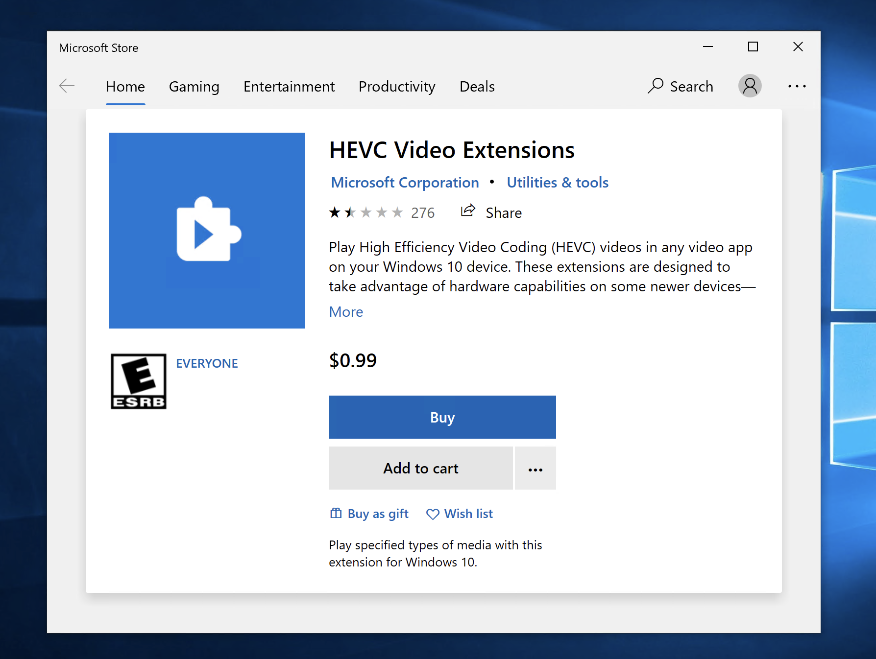 HEVC Video extension